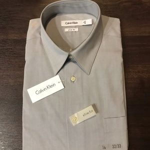 Calvin Klein Slim Fit Stretch Grey Dress Shirt